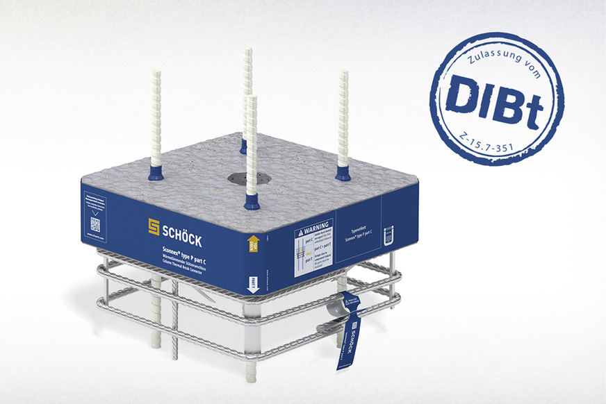 Tragendes Wärmedämmelement für Stahlbetonstützen, zugelassen für den Einsatz am Stützenkopf