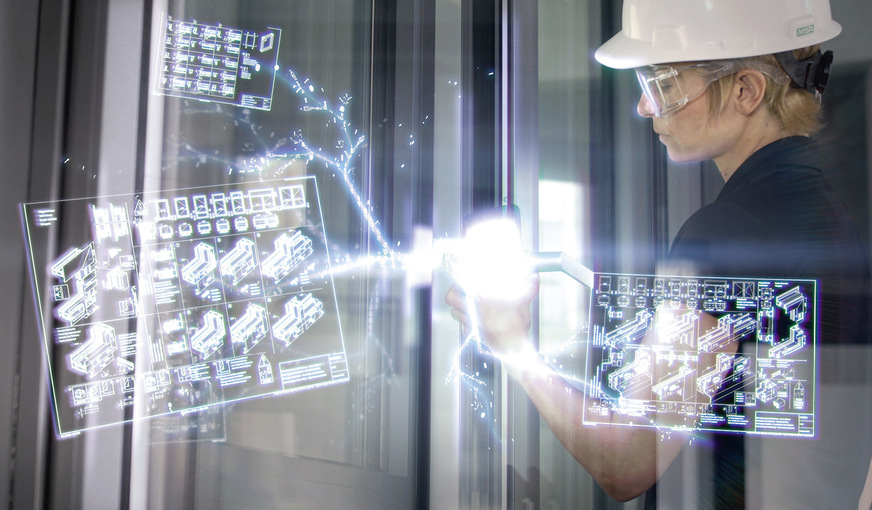 Schüco IoF ID: Eine smarten Plakette am Fenster informiert über Wartungshistorie, verarbeitete Materialien und Recyclingmöglichkeiten. Schüco nennt seine Nachhaltigkeitsvision Internet of Façades.