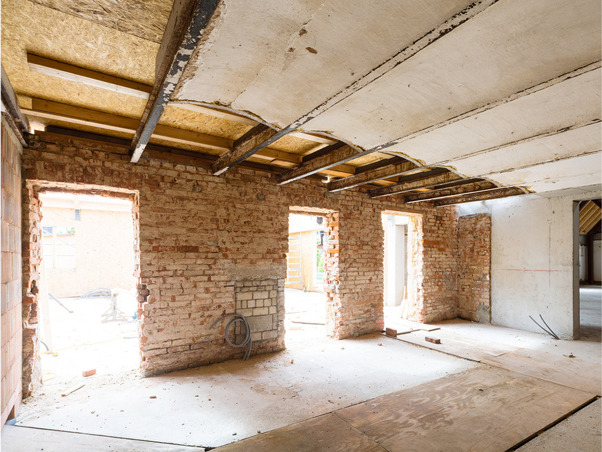 12 Ein Teil der Kappendecke in dem ehemaligen Stall blieb erhalten.