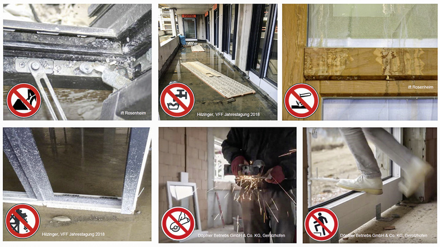 2 Fenster sind beim üblichen Bauablauf einem hohen Schadensrisiko durch andere Gewerke ausgesetzt.