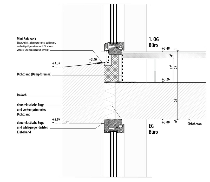 5 Detail Fensteranschluss, Vertikalschnitt, M 1:10
