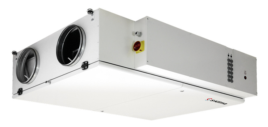 Die Kompaktlüftungsgeräte LXD (links) und LXU können ihren Stromverbrauch mit verschiedenen Steuerungsalgorithmen unter anderem für Frostschutz, Nachtkühlung und Temperaturkompensation sowie für Bedarfssensoren und Lüftungsmodi um bis zu 30 % senken.