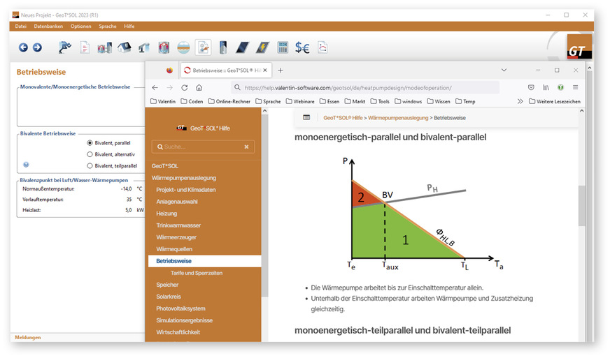 Vorgabewerte, Plausibilitätsprüfungen oder Hilfetexte – etwa zur Betriebs-weise – unterstützen die Eingabe.