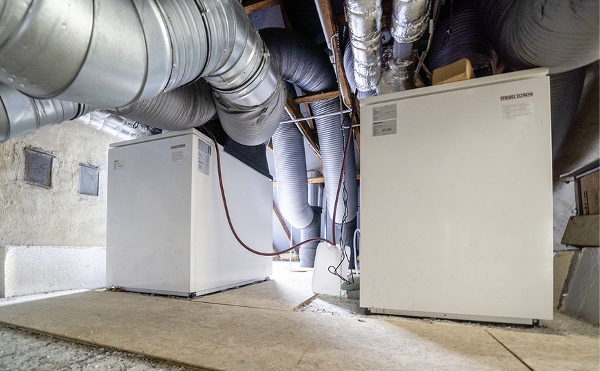 Eine Besonderheit des Renowate-Projekts in der Zeppelinstraße sind die im Dachboden installierten Wärmepumpen.