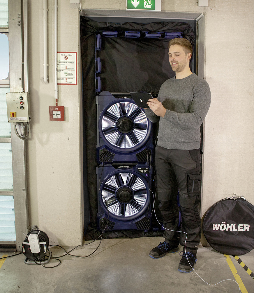 Moderne Messtechnik kann den Aufwand bei der Überprüfung der Luftdichtheit großer Gebäude deutlich verringern.