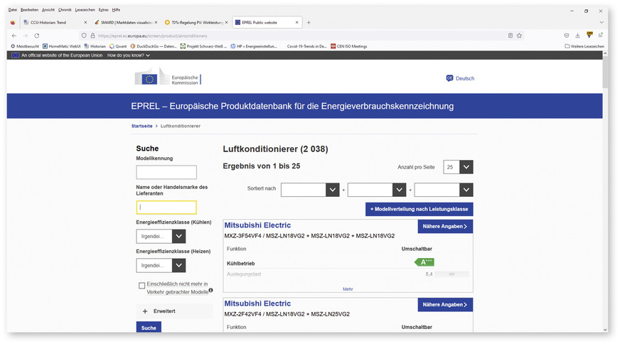2 EPREL: Europäische Produktdatenbank für die Energieverbrauchskennzeichnung
