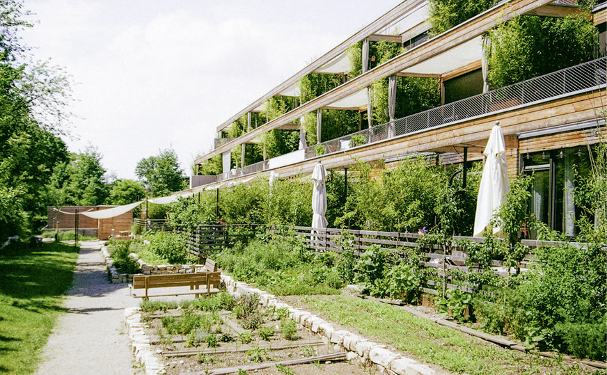 2 Zum Wohn- und Klimakonzept des Gemeinschaftsprojekts gehört der großzügig angelegte Garten mit Nutz- und Zierpflanzen.
