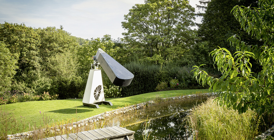 Wie ein Fächer: Bei einem Sturm können die Solarflügel sich zusammenziehen.