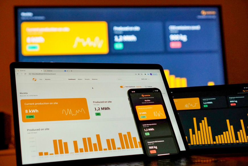 Solarize hat eine Plattform entwickelt, mit deren Hilfe die Betreiber der Mieterstromanlagen auf die Betriebsdaten zugreifen können.