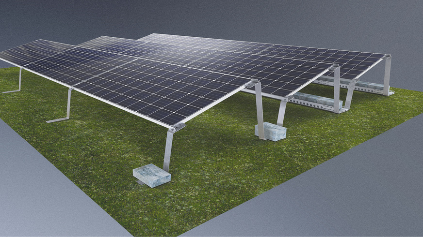 Gründächer verschmutzen nicht. Damit ist der mögliche Mehrertrag durch bifaziale Module besser kalkulierbar. Das System von Aerocompact ist so hoch, dass die Grünpflege möglich wird.