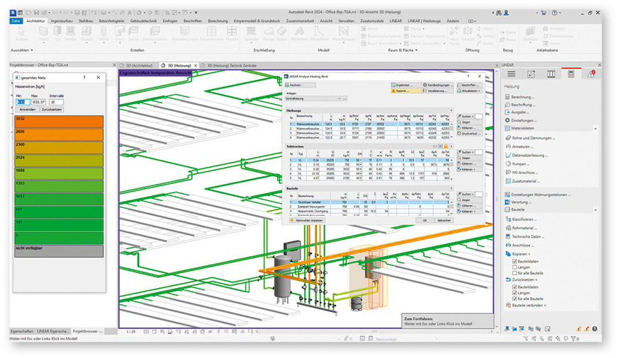 Mit TGA-CAD-Programmen lassen sich komplexe Anlagen planen und ­hydraulisch abgleichen.
