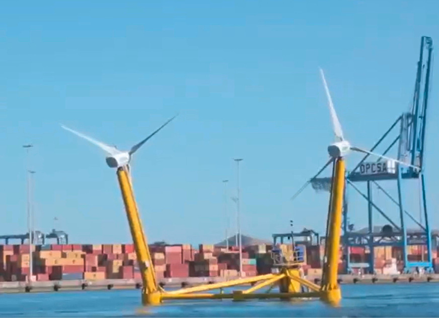 Twinrotor der spanischen Firma Enerocean mit zwölf Megawatt Leistung