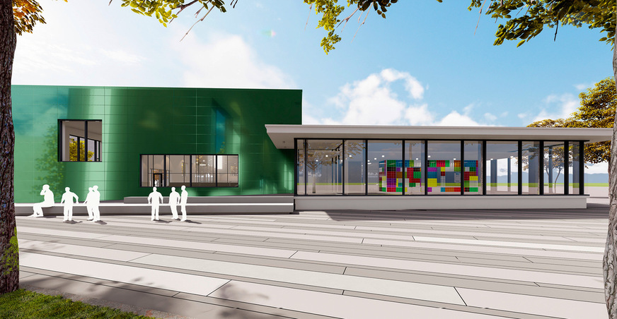 8 ﻿Gelungener Spagat: Schulhallenbäder erfordern einen gewissen Schutz vor ungewollten Einblicken, trotzdem ist Transparenz gewünscht.