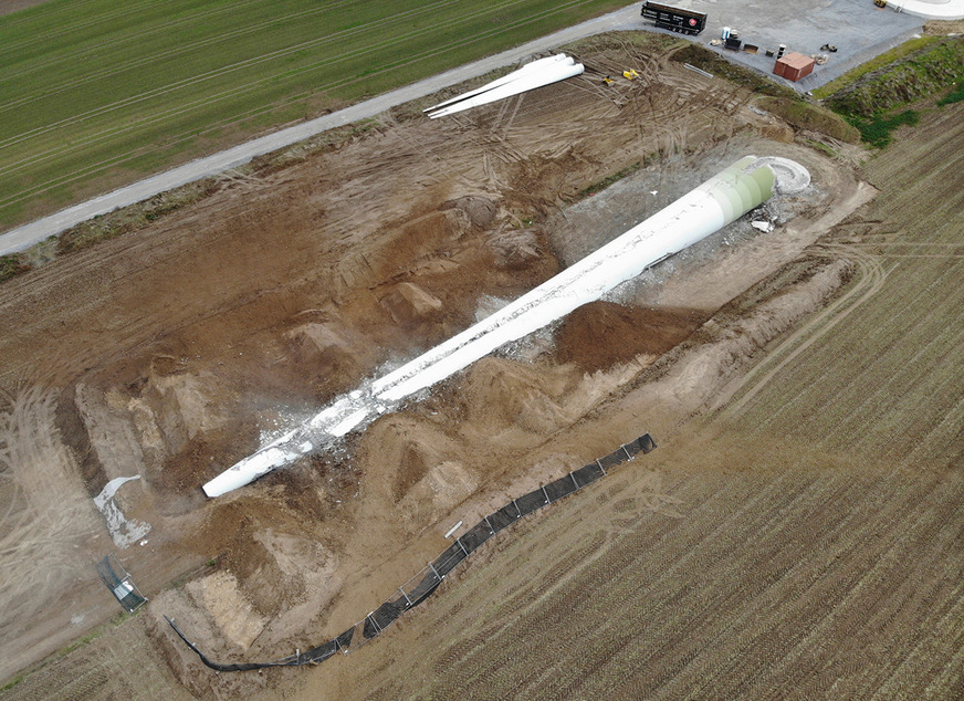 Drei Mal Rückbau: von Wörmann-Team gelegter Windturbinenturm …