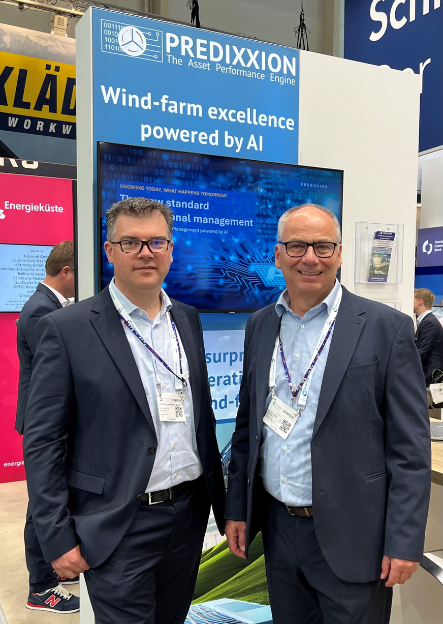 Dirk Reinhold (links) und Christian Müller, die Geschäftsführer der Wind Service Offshore GmbH, die das Produkt Predixxion entwickelt haben.
