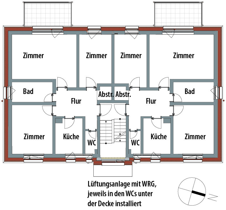 6 Grundriss 1. bis 3. Obergeschoss, M 1:200