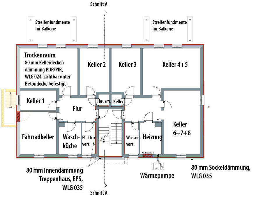 8 Grundriss Kellergeschoss, M 1:200