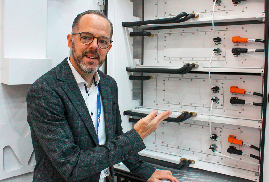 Marketingchef Raoul Rotarius stellte in München das neue Speichersystem Power In von Sofar vor.