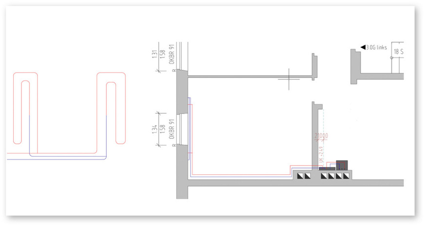 3 Leitungsführung in der Versuchswohnung des Forschungsprojekts EffTecSo-modIn