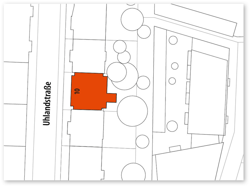 1 Lageplan, M 1:1000 (Norden ist oben)