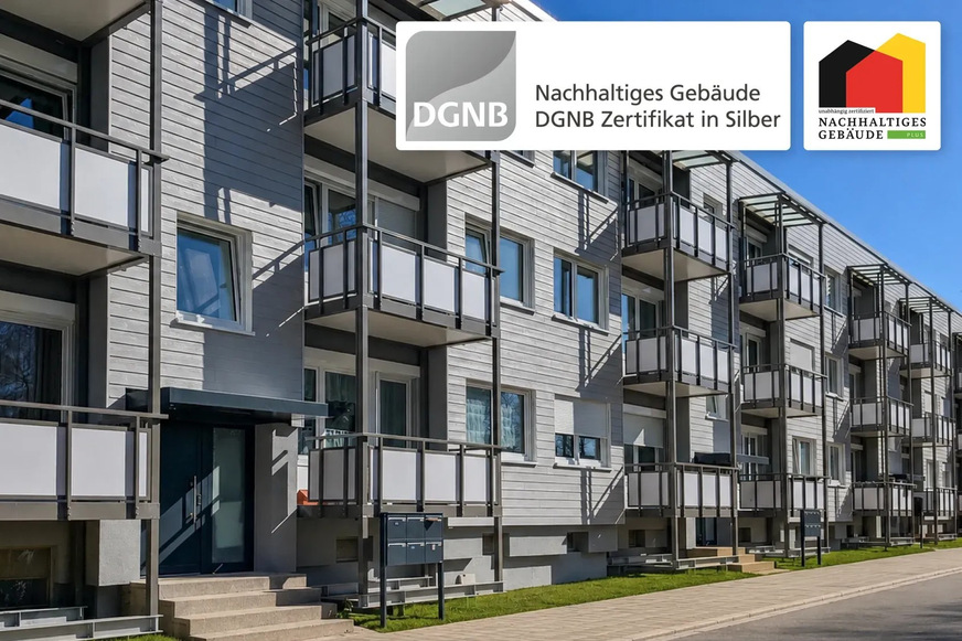 Ein Nürnberger Projekt erhält als erste serielle Sanierung überhaupt die DGNB-Silber-Zertifizierung, das QNG-Siegel und die Nachhaltigkeitsklasse der BEG.