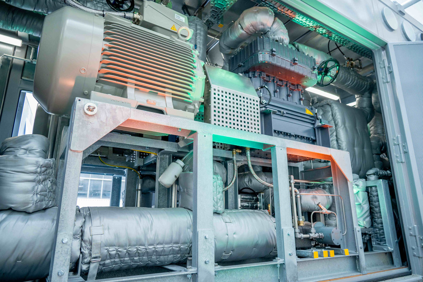 Die Anlage aus dem Projekt Push2Heat hebt Abwärme aus der Papierproduktion auf ein Dampfniveau von rund 120&nbsp;°C an.