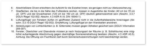 4 Planungshinweise für Kindertageseinrichtungen – Gebäude – Fenster/Verglasungen/Sonnenschutz der Unfallkasse Sachsen