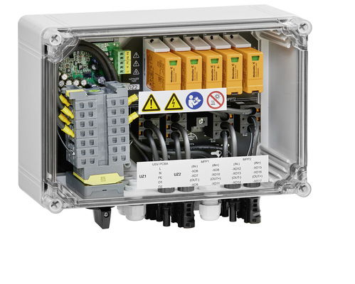 Der Schalter trennt die DC-Seite im Brandfall und schaltet sie spannungs frei.