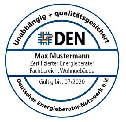 Energieberatende, die ein spezielles Anerkennungsverfahren durchlaufen haben und unter anderem eine Erklärung zu ihrer Unabhängigkeit abgeben, können das DEN-Qualitätssignet führen.