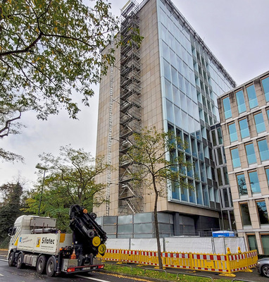 Treppenturm am Oberlandesgericht in Düsseldorf.