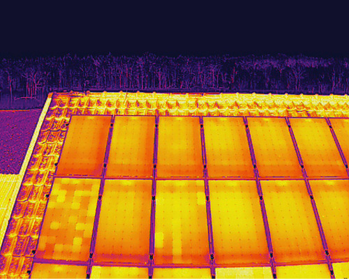 Einzelne hellere Zellen weisen auf Defekte hin.