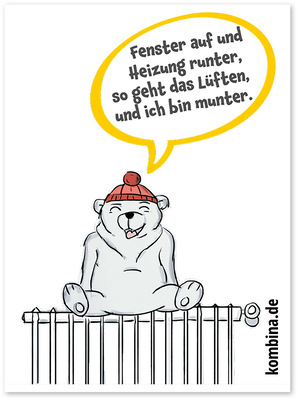 2  Comic-Figur Eddie hilft beim Energiesparen: Verschiedene Aufkleber erinnern an einfache Effizienzmaßnahmen.