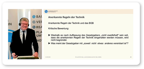 Jurist Marc Steffen stellte die Inhalte des Bau-Turbos vor, der seiner Meinung nach wichtige Weichen stellt, dabei aber einige bedeutende Hindernisse nicht aus dem Weg räumt.