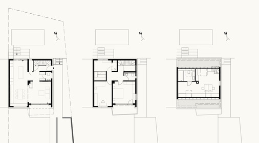 4  Grundrisse EG, OG und DG, M 1:300