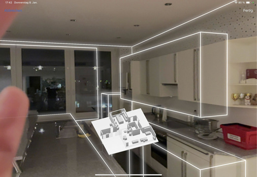 Mit der passenden Mobilhardware können auch per Lidar-Scan Räume erfasst und daraus 3D-Modelle generiert werden – wie hier beispielsweise mit Hottgenroth.