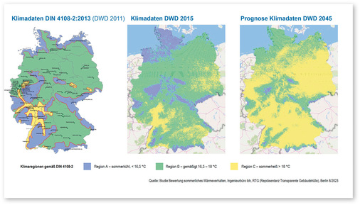 3  Prognosen des Deutschen Wetterdienstes für das zukünftige Klima in Deutschland erfordern eine Anpassung der Klima­regionen gemäß DIN 4108-2.