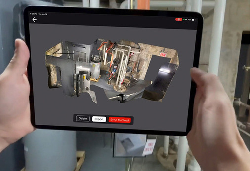 Mit 3D-Aufmaß-Apps lässt sich beispielsweise die Anlagentechnik per Smartphone oder Tablet schnell, einfach und kostengünstig dreidimensional erfassen.