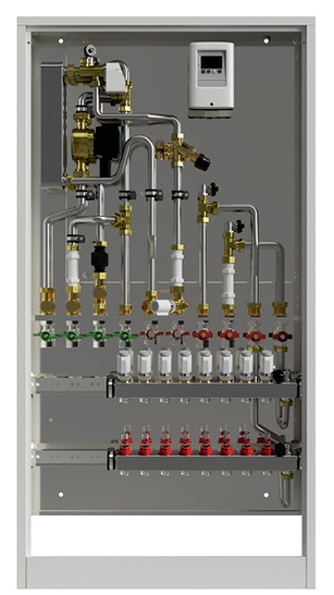 Die Wohnungsstation MWSW ist modular aufgebaut. Das gewählte Zubehör wird werksseitig vormontiert und lässt sich individuell erweitern.