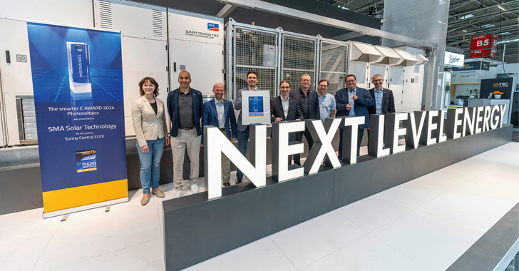 SMA bekam den Award für die bahnbrechende Einbindung großer Batteriespeicher in Solarparks.