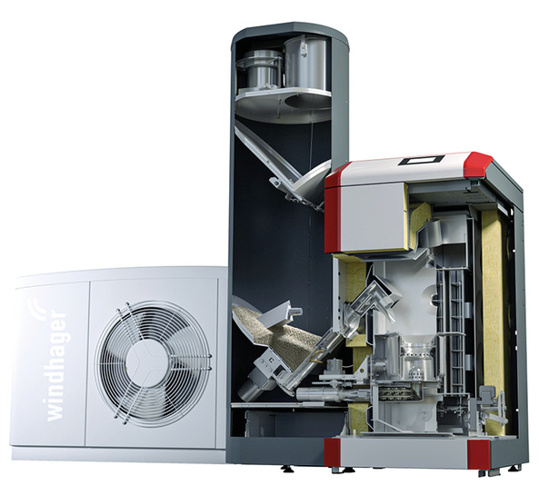 Das Heizsystem Bio Win2 Hybrid bringt Wärmepumpen- und Pelletsheiztechnik zusammen.