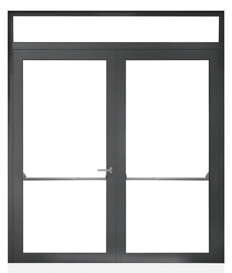 Für die Rohrrahmentüre Fire Stop stehen Oberlichter und Seitenteile zur Wahl. Sie lässt sich zudem mit Fluchttürstangen ausrüsten.