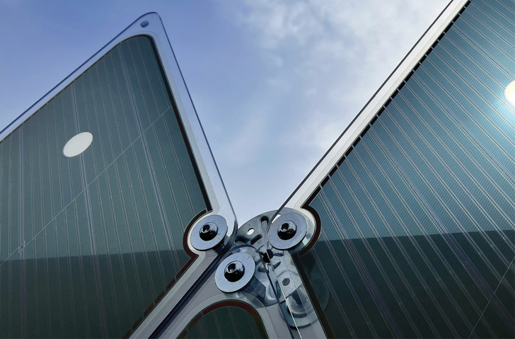 Semitransparente Solarelemente aus organischer Photovoltaik.