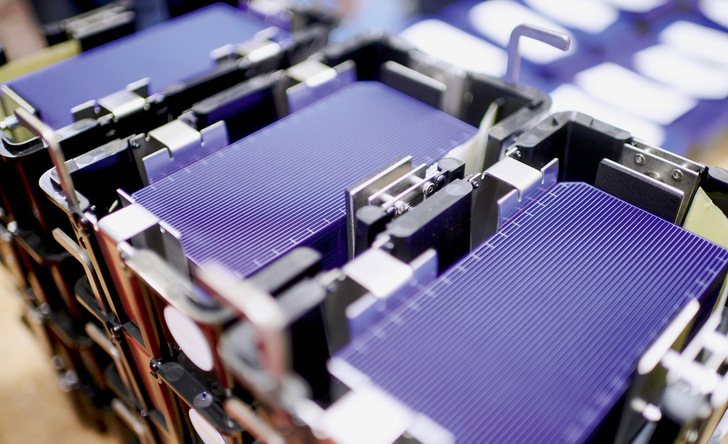 HJT-Zellen aus der Fertigung von Meyer Burger in Thalheim.