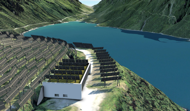 So könnte das Projekt Nalpsolar einmal aussehen. - © Axpo