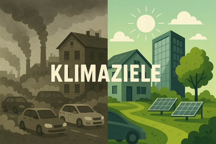 Um die Klimaziele zu erreichen sind Maßnahmen im Verkehrs- und Gebäudesektor nötig. - © KI-generiert mit DALL·E