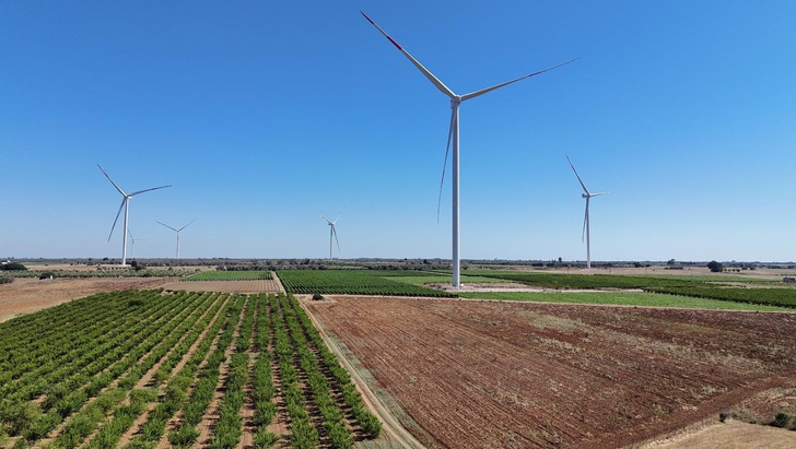 RWE-Windpark Mondonuovo in Apulien, 53,1 Megawatt, in Betrieb seit Juli 2025