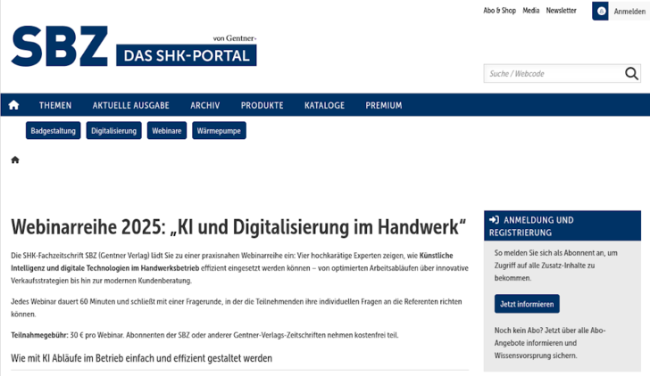 Die neue Webinarreihe erstreckt sich über vier Termine im Herbst 2025. - © Gentner Verlag Die neue Webinarreihe erstreckt sich über vier Termine im Herbst 2025.