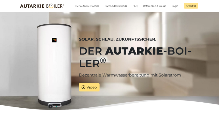 Der Autarkie-Boiler ist in verschiedenen Baugrößen erhältlich. - © Timo Leukefeld GmbH Der Autarkie-Boiler ist in verschiedenen Baugrößen erhältlich.