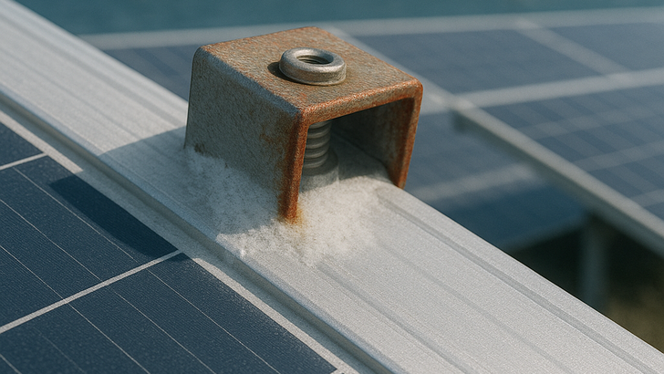 Korrosion tritt oft an Clips oder Kabelbindern auf.