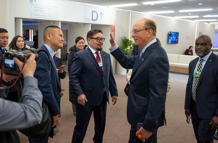 Blackrock-Boss Laurence Fink als Interim-Co-Vorsitzender beim Weltwirtschaftsforum in Davos